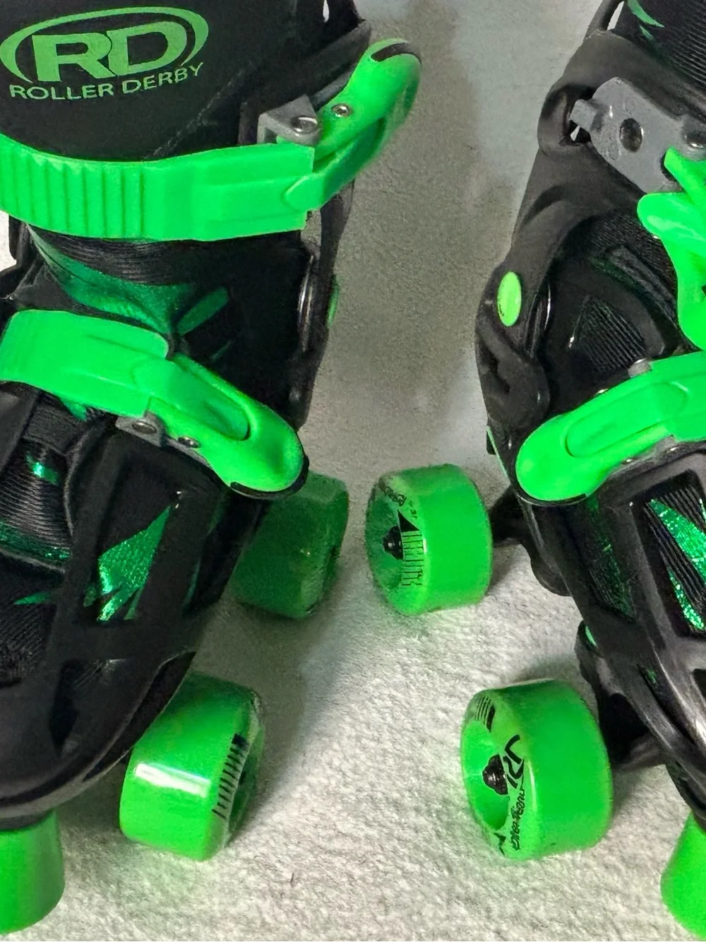 Roller Derby Kids Quad Roller Skates - Black with Green Accents